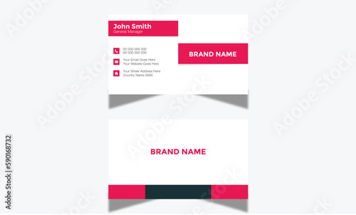 Minimal Professional Modern Corporate and Creative Business Card Design Template Double-sided -Horizontal Name Card Simple and Clean Visiting  Card Vector illustration Colorful Business Card