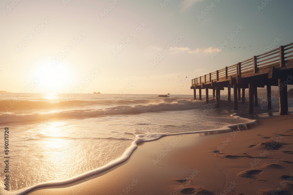 romantic sunset on the beach
created using generative Al tools