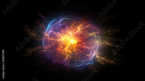 Wallpaper Mural fireworks in the night, neutron star exploding with a vibrant colors, generative ai Torontodigital.ca