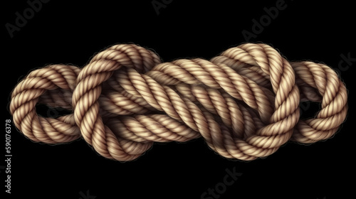 rope with knot, single column tie rope knot, generative ai © TheGoldTiger