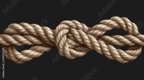 rope with knot, single column tie rope knot, generative ai © TheGoldTiger