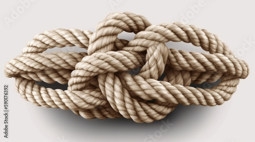 rope with knot, single column tie rope knot, generative ai