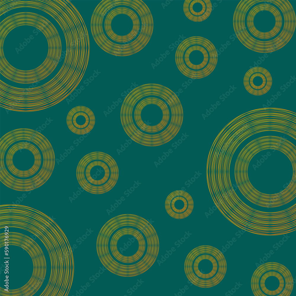 abstract-green-background-with-gold-rings-vector-illustration-paper