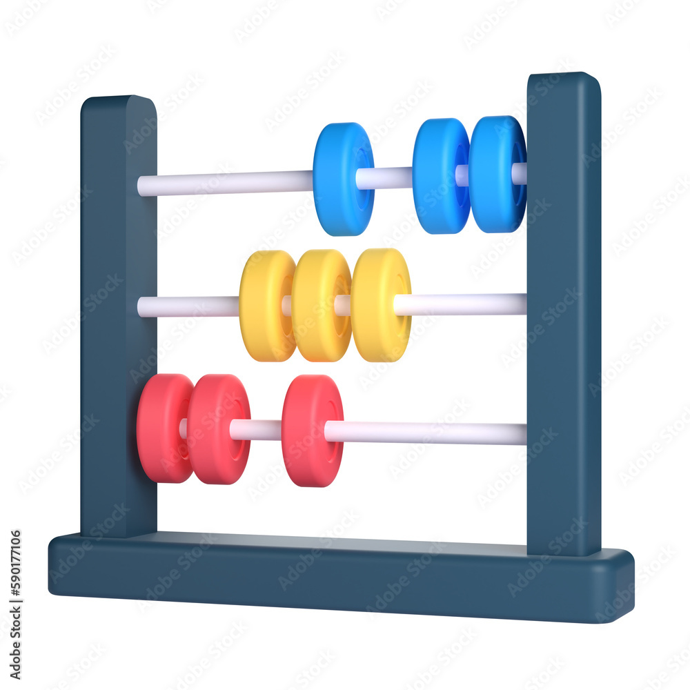 3D Abacus for School and Education Concept. Object on a transparent background 3D Abacus for School and Education Concept. Object on a transparent background