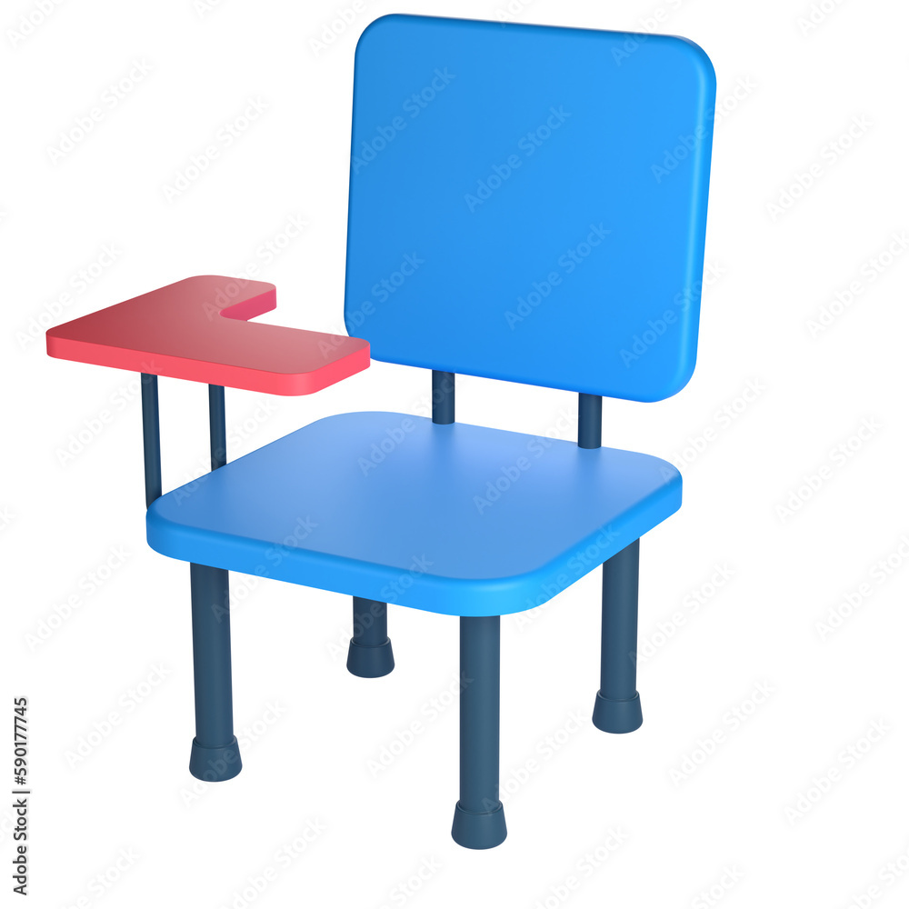 3D Study Chair for School and Education Concept. Object on a transparent background 3D Study Chair for School and Education Concept. Object on a transparent background