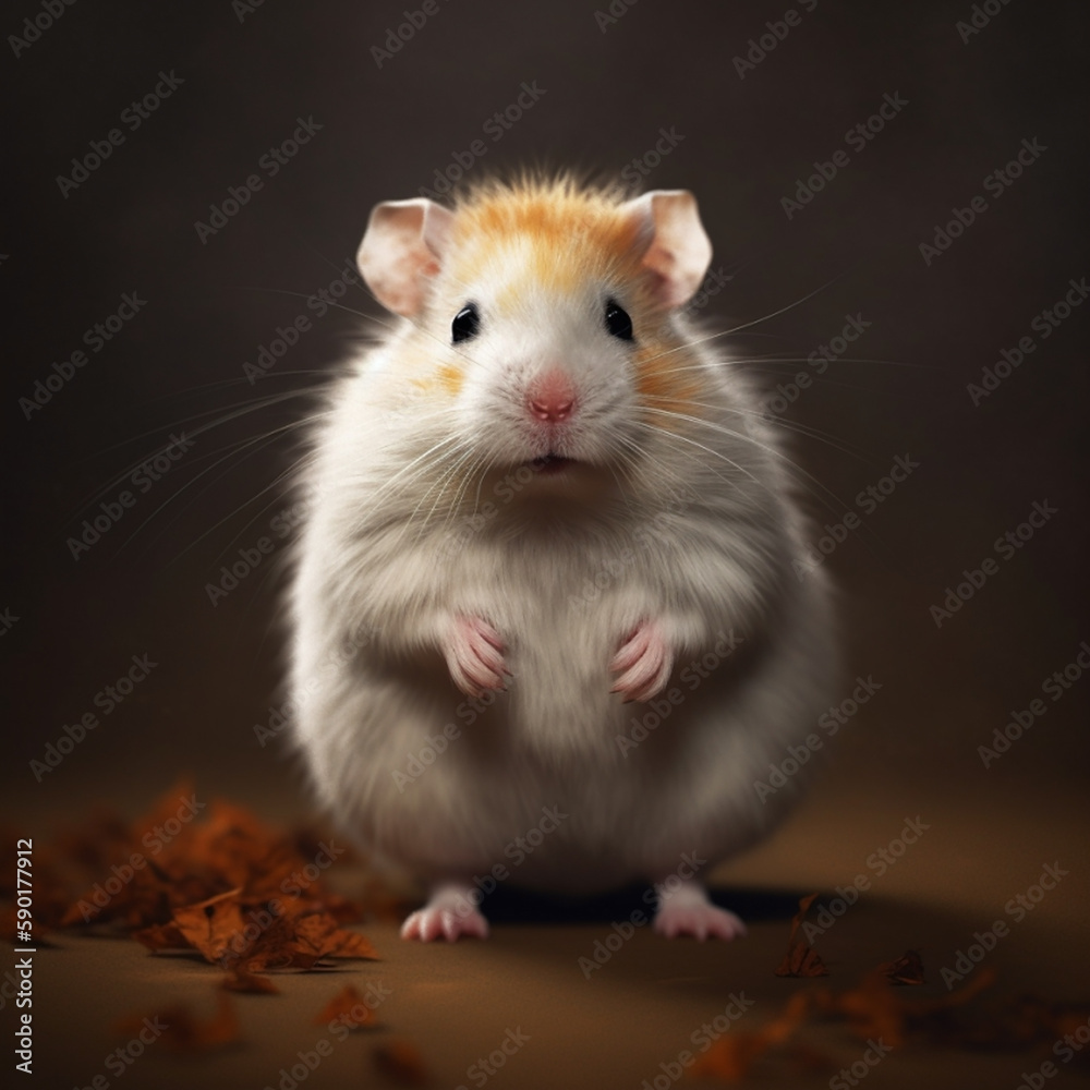 Hamster Isolated looking at camera Generative AI Hamster Isolated looking at camera Generative AI