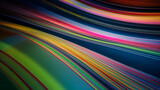 Abstract colorful lines as dynamical path, generative ai