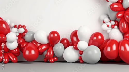 3d with balloons, arranged baloons on an event, generative ai