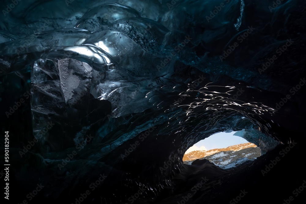 Scenic Blue Dragon Ice cave, Iceland