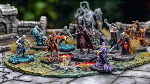 Dungeons and dragons miniature battle  generative ai