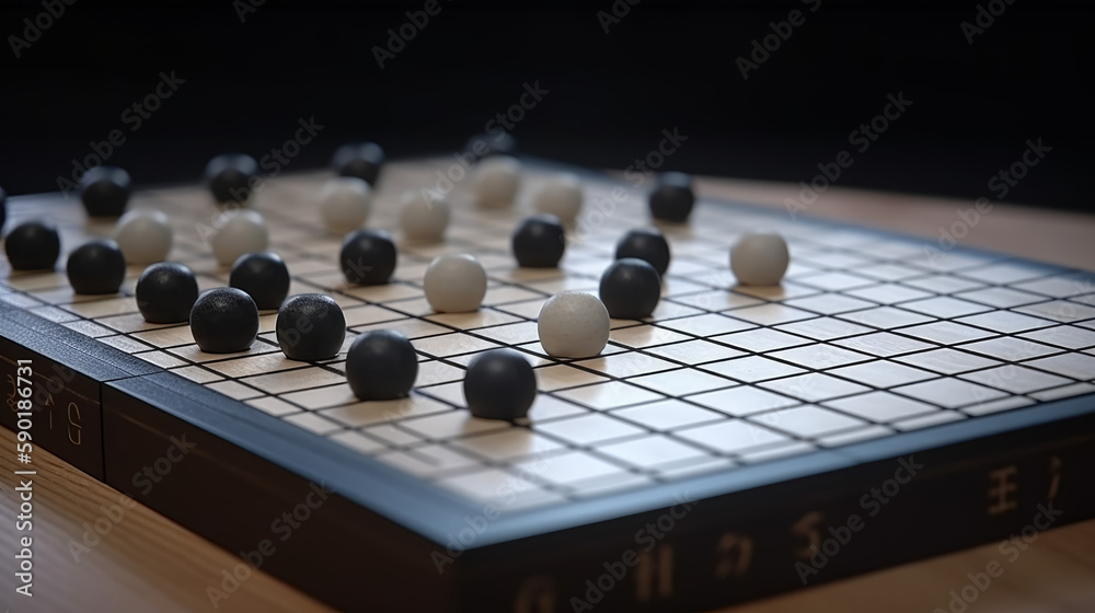 chess pieces on a chessboard, Go board, generative ai chess pieces on a chessboard, Go board, generative ai