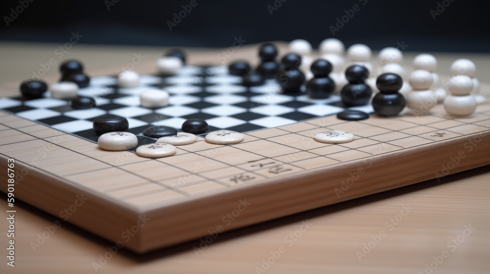 chess pieces on a chessboard, Go board, generative ai chess pieces on a chessboard, Go board, generative ai