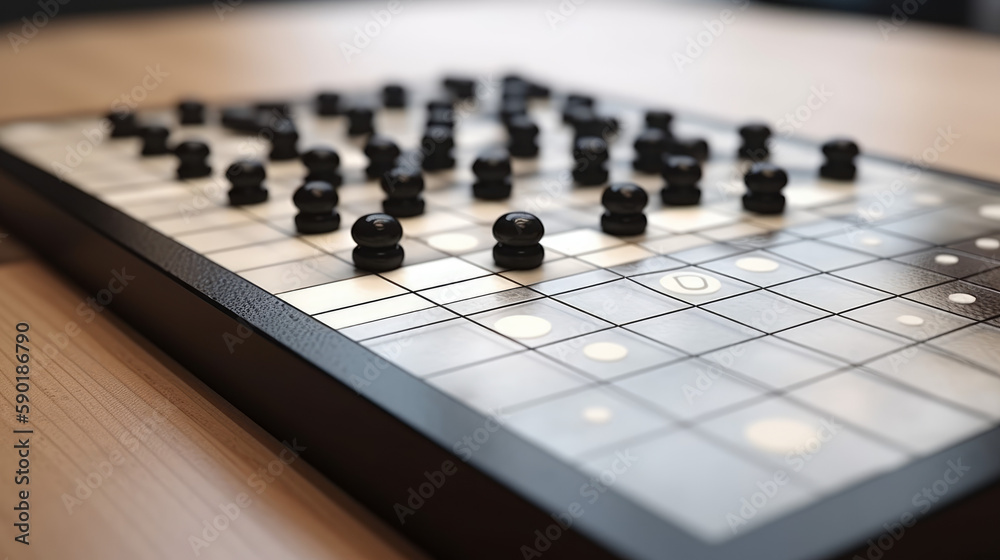 chess pieces on a chessboard, Go board, generative ai chess pieces on a chessboard, Go board, generative ai