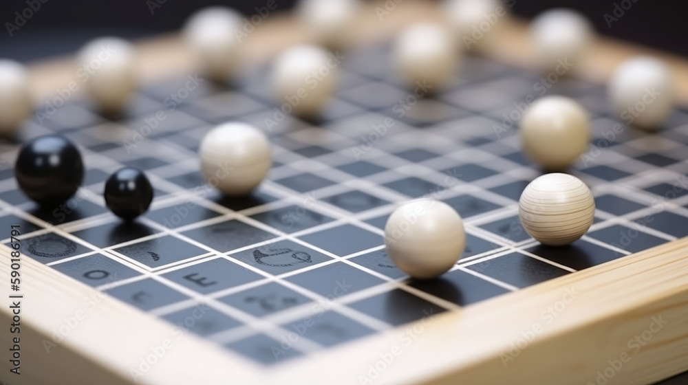 chess pieces on a chessboard, Go board, generative ai chess pieces on a chessboard, Go board, generative ai