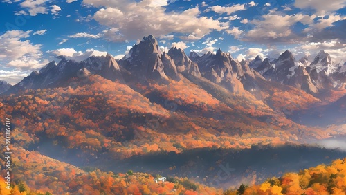  Majestic Autumn Mountains Panorama © George Fontana