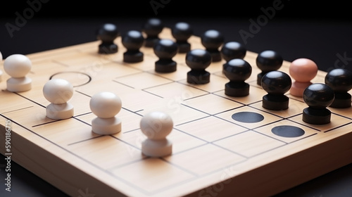 chess pieces on a chessboard  Go board  generative ai