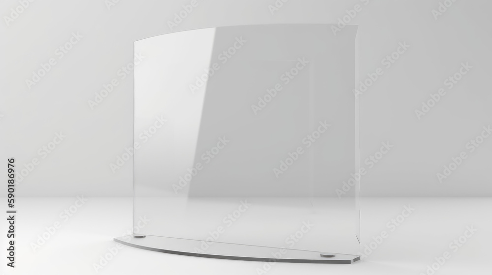 Ground glass shield with white background, generative ai Ground glass shield with white background, generative ai