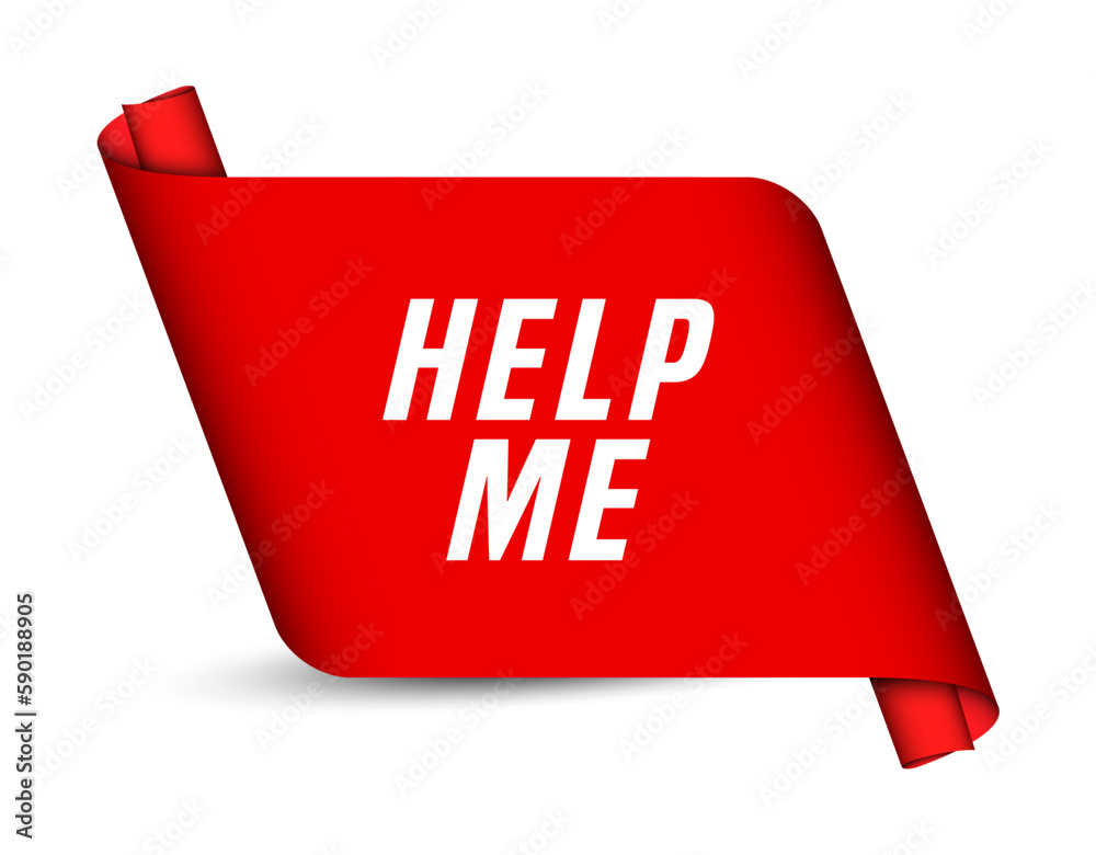 Colorful vector flat design banner help me. This sign is well adapted ...