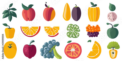 Fresh Cut Fruits Illustration Pack