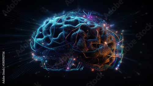 Organic brain interface with circuits connections, generative ai