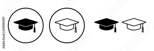 Education icon vector. graduation cap icon vector