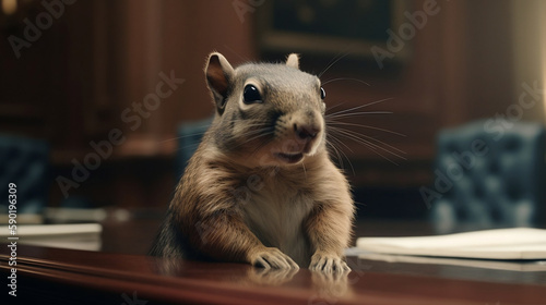 rodent as senator in court © phils_ai_art