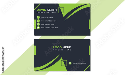 Green & black business card,  Official business card design, Modern business card design,  Creative business card design