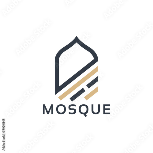 Mosque logo vector icon illustration design template