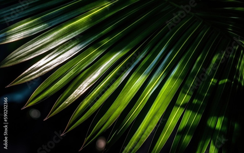 close up of palm tree leafs