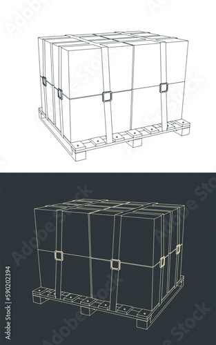 Packaged cargo on pallet
