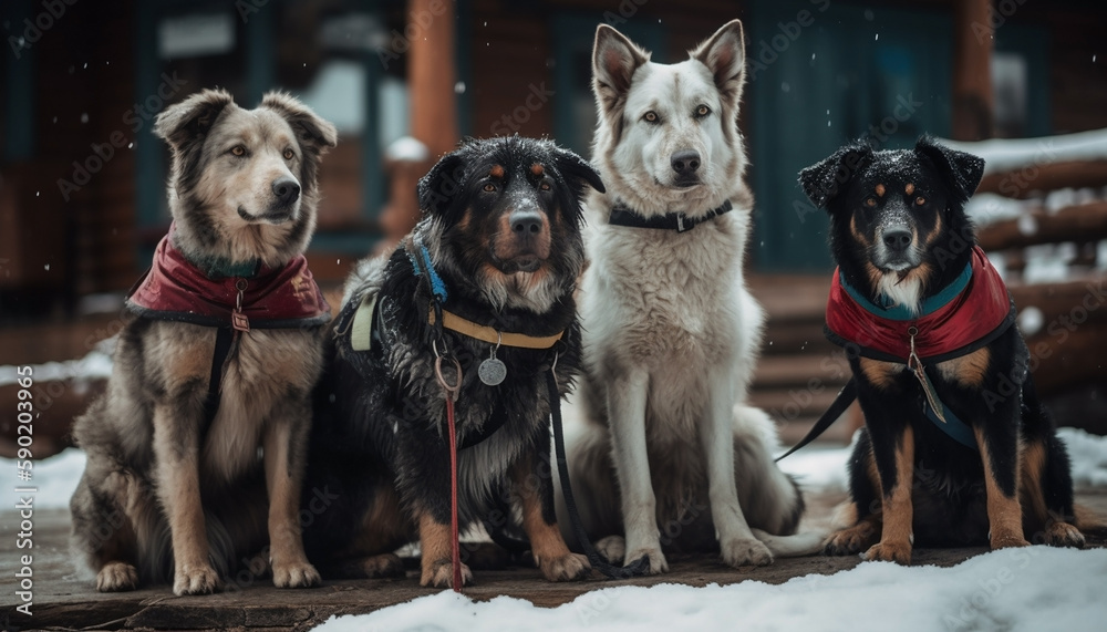 Group of Dogs Generative AI