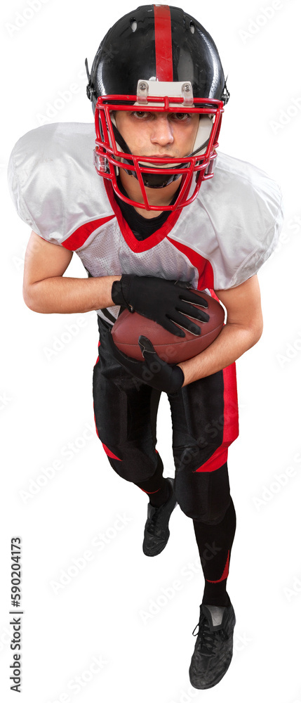 Football Player with the ball isolated on a white background Football Player with the ball isolated on a white background