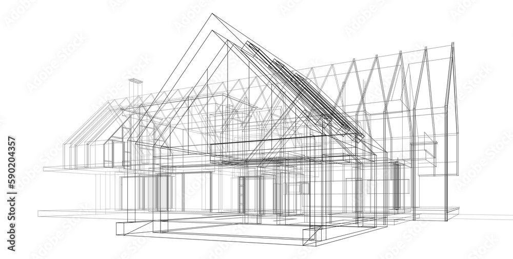 sketch of house