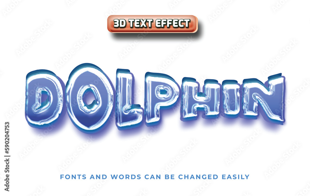 Dolphin 3d editable text effect style