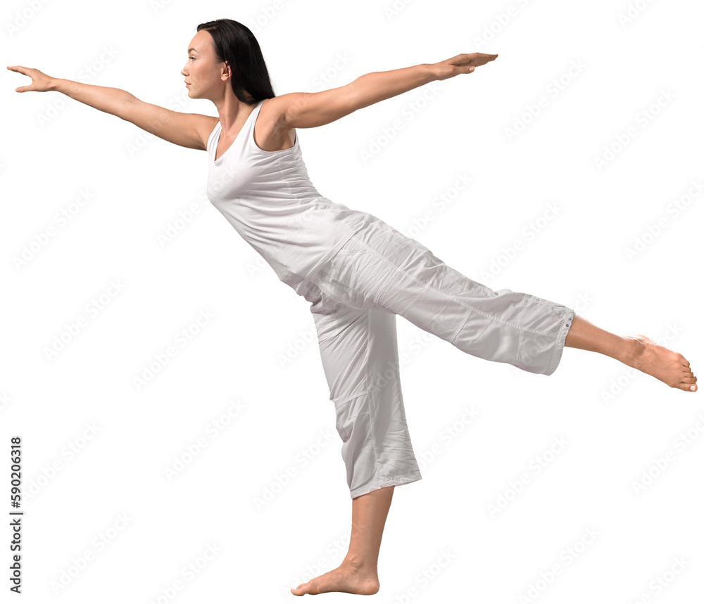 Young beautiful woman doing yoga on white background Young beautiful woman doing yoga on white background