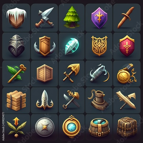 set of icons of game #02 photo