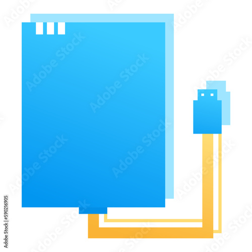 Portable hard drive. data storage icon