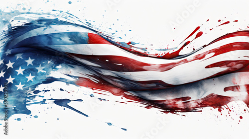 American flag on a white background created with AI
