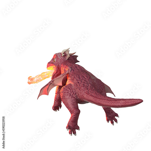 red dragon isolated on white © Blueinthesky