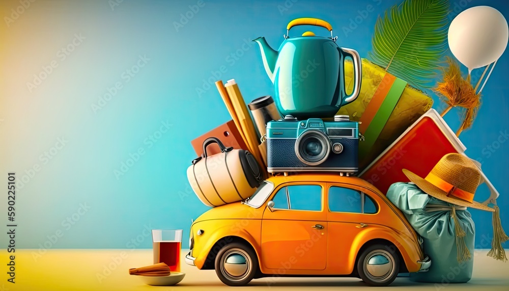 Fototapeta premium concept of good vacation, travelling postcard