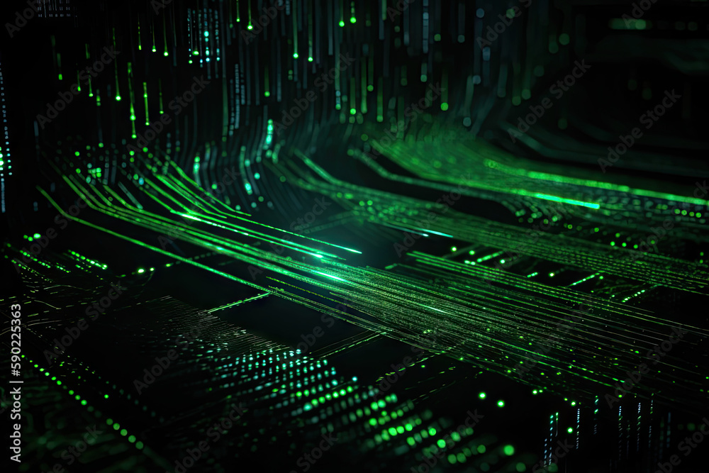 Abstract green technology background created with AI Abstract green technology background created with AI