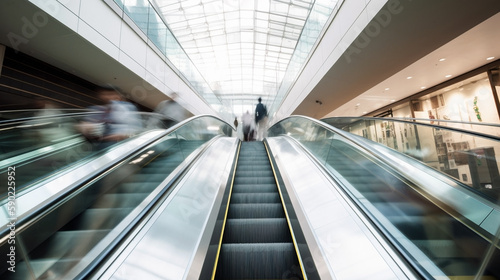 shopping mall escalator Generative AI photo