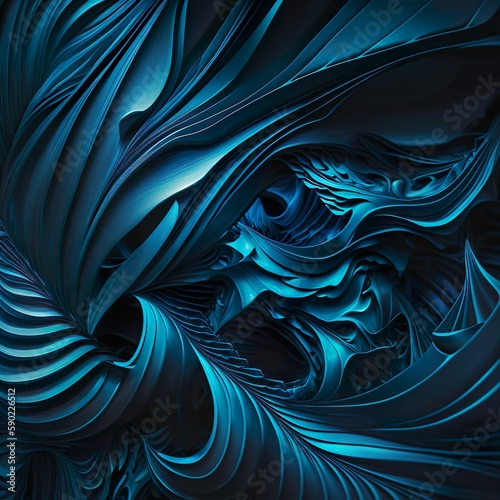 Wallpaper Mural abstract fractal background blue Torontodigital.ca