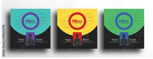 We are hiring square banner template design for social media post