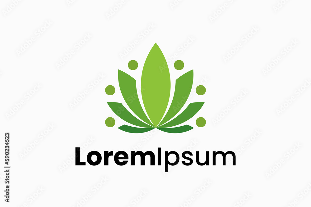 cannabis community people modern logo vector sign cannabis community people modern logo vector sign