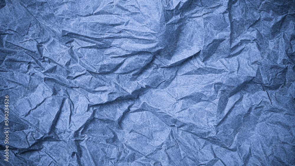 Top view of wrinkled textured paper. Blue crumpled paper texture background. Wrinkled, abstract paper background Top view of wrinkled textured paper. Blue crumpled paper texture background. Wrinkled, abstract paper background