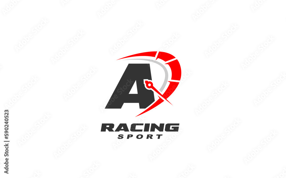 A LETTER Logo letter with RACING SPEED concept for template A LETTER Logo letter with RACING SPEED concept for template