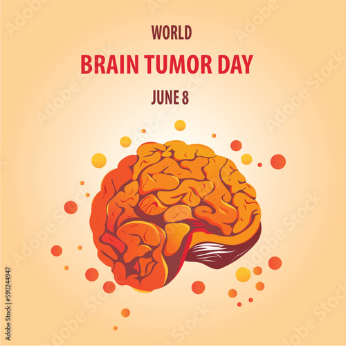 World Brain Tumor Day. June 8. Holiday concept. Template for background, banner, card, poster with text inscription. Vector illustration