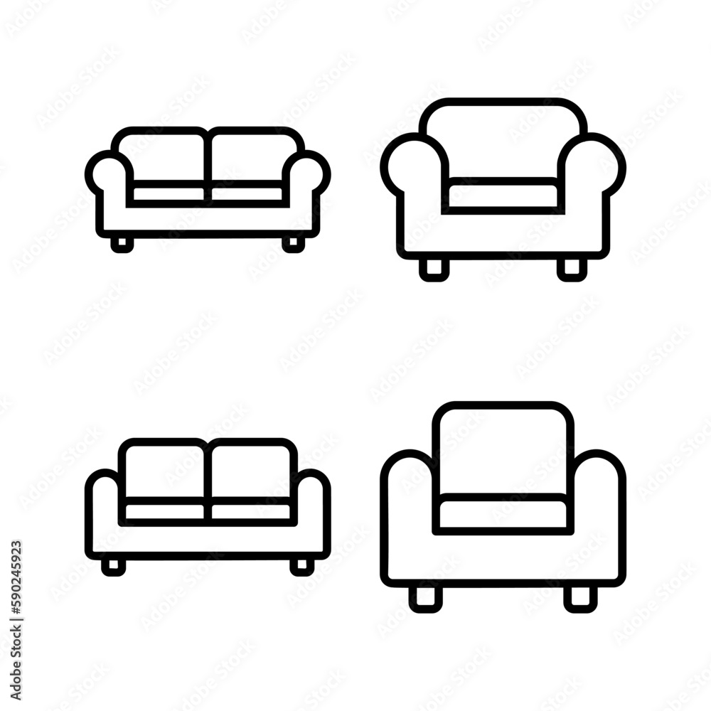 Sofa icon vector illustration. sofa sign and symbol. furniture icon Sofa icon vector illustration. sofa sign and symbol. furniture icon