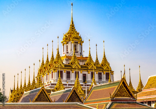 Loha Prasat Hall Wat Ratchanaddaram Worawihan Bangkok Thailand